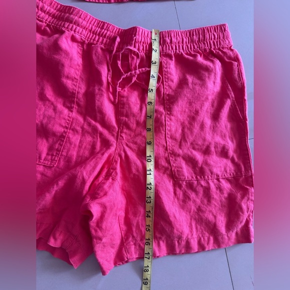 Lands and Hot Pink 2-Piece Shorts M 10-12 Set long sleeve shirt L(14-16) Linen - Picture 11 of 16
